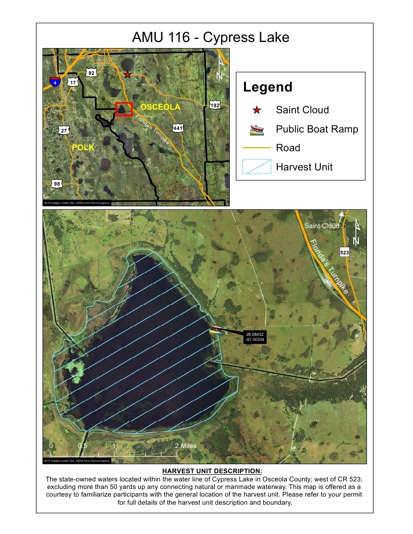 cypress lake gator harvest map